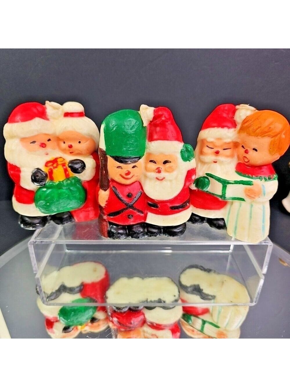 Vintage Christmas Decor Wax Candles Santa Mr Mrs Clause Choir Army Japan Unlit